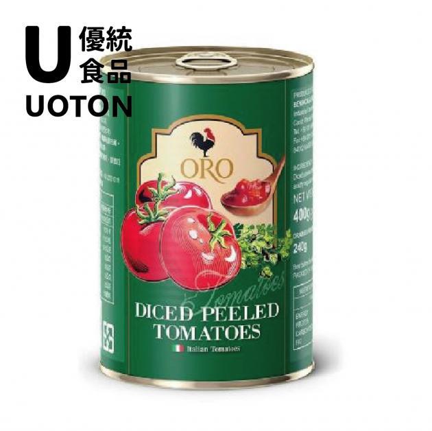 ［優統食品］ORO 去皮切丁蕃茄 綠罐 -400g/2250g 1